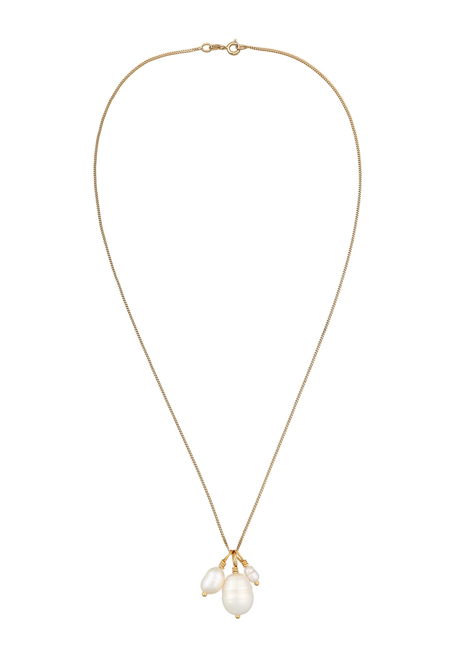 Elli PREMIUM Elli PREMIUM Collier Femmes baroque avec perles de culture d'eau douce en argent sterling 925 plaqué or