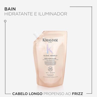 Kérastase Gloss Absolu Bain Hydra-Glaze Shampoo Refill Sjampo for langt hår, krusfri, 500 ml