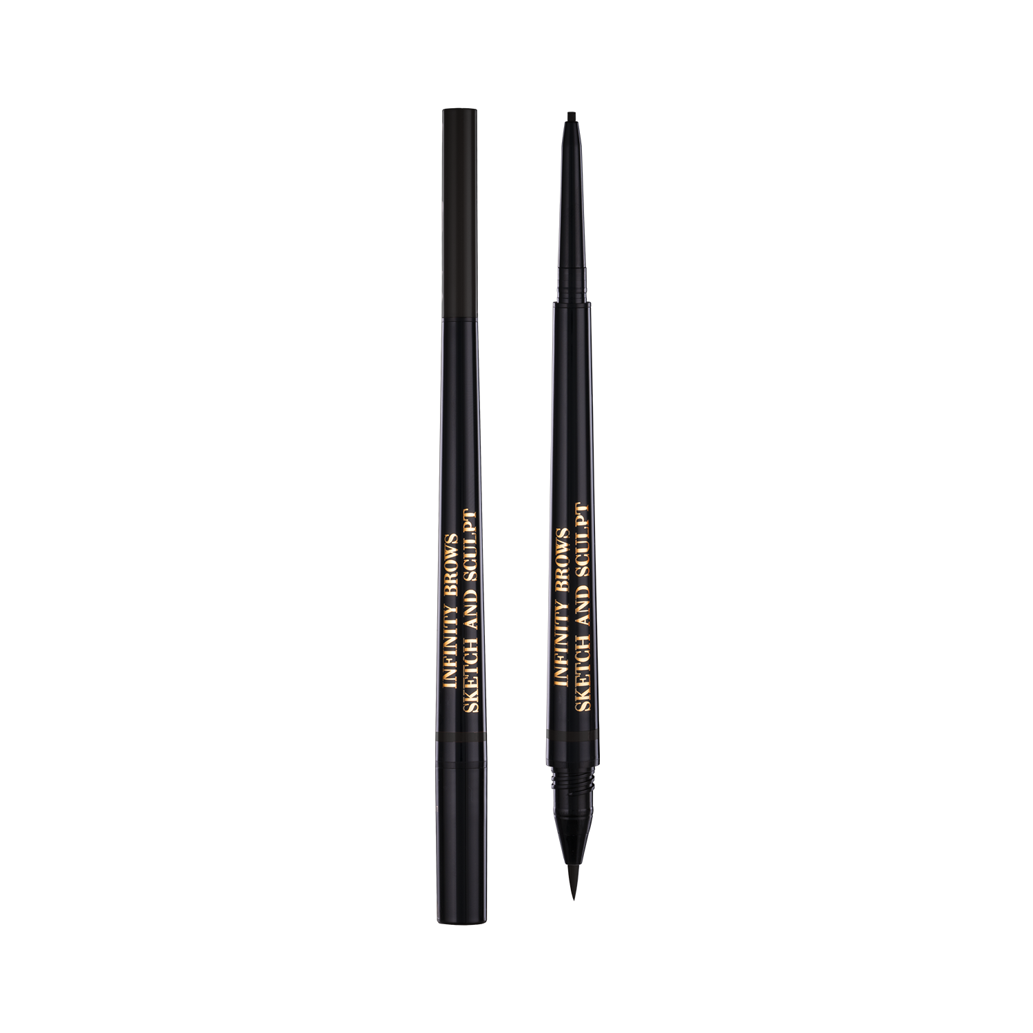 Tekoče črtalo in svinčnik za obrvi Infinity Power Brows Sketch And Sculpt v odtenku skoraj črne - LH cosmetics