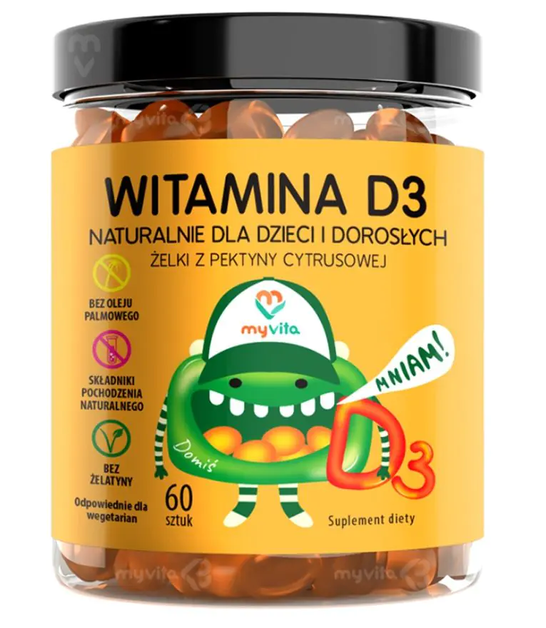 MyVita Witamina D3 Dzieci i Dorośli Naturalne Żelki 60 sztuk