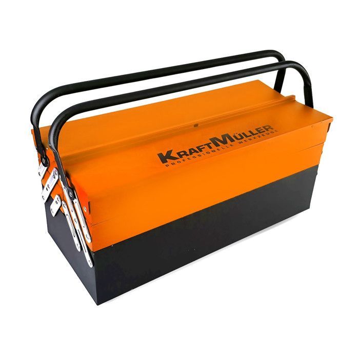Caisse à outil Kraft Müller KM-85PCS Orange, en métal ultra résistante 85 outils, Top Qualité Chrome Vanadium, Tournevis, Pince