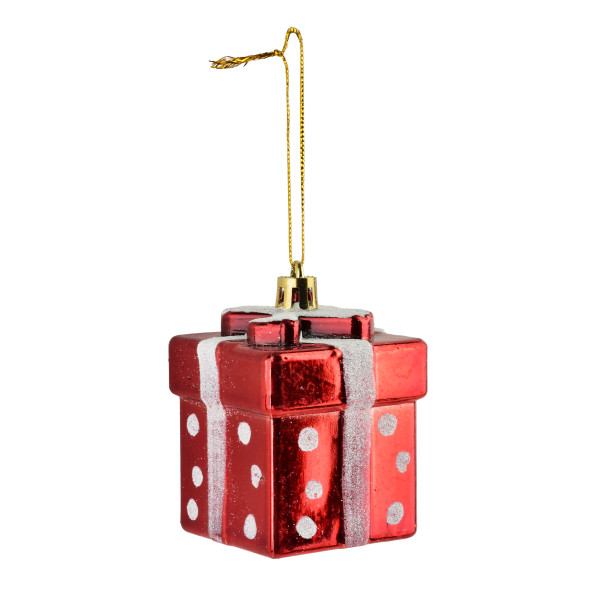 SANTA LILA Komplet 3 bombek prezenty 5x5 x5cm