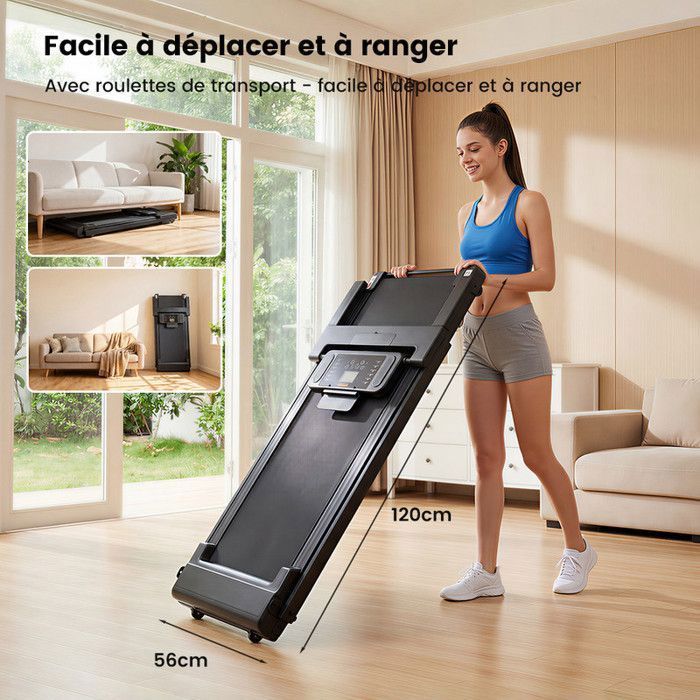 Tapis de Course X2NC Avec Écran LED - 12 Modes HIIT- Tapis de Marche APP Bluetooth -Pliable -Inclinaison 12%-Vitesse 1-12 km/h