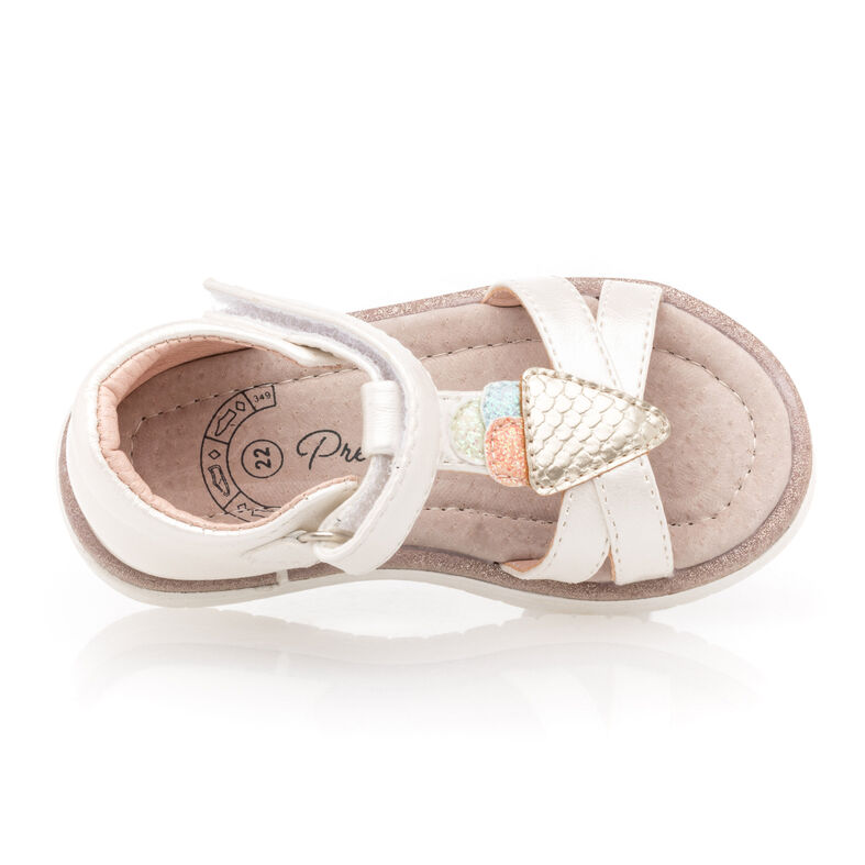 Vita sandaler/skor med öppen tå för babyflicka