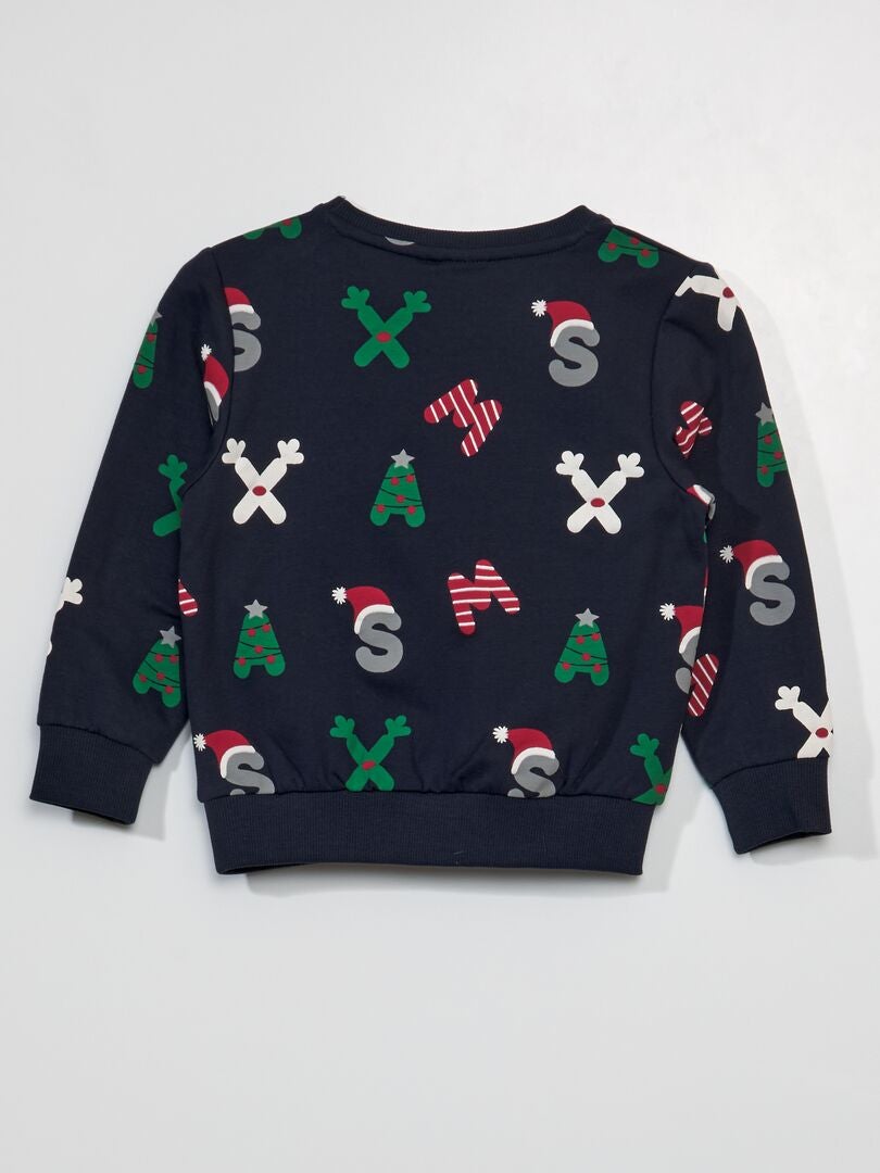 Sudadera con estampado navideño - AZUL