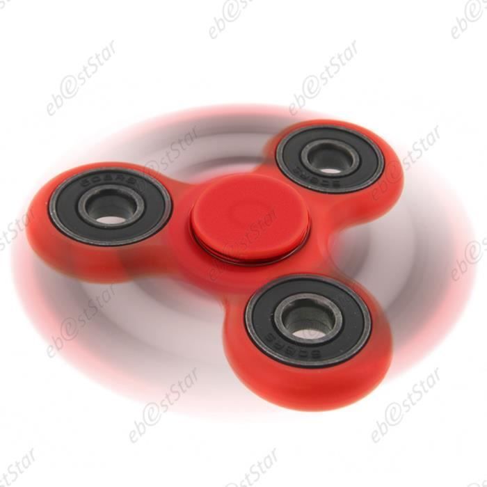 EBESTSTAR Anti-stress fidget handspinner - Rood - Metalen lager - Speelgoed voor volwassenen en kinderen