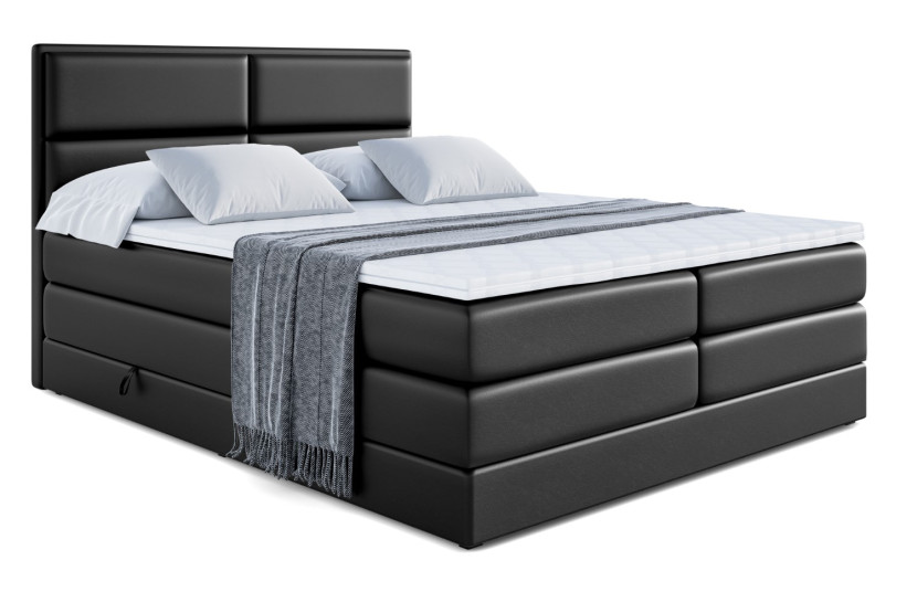 Łóżko kontynentalne z pojemnikiem i materacem H3|H4 AURA KING 120x200 cm