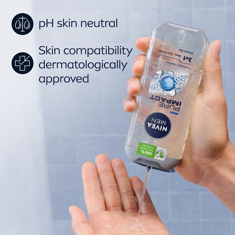 NIVEA MEN Pure Impact гел за туширање за мушкарце
