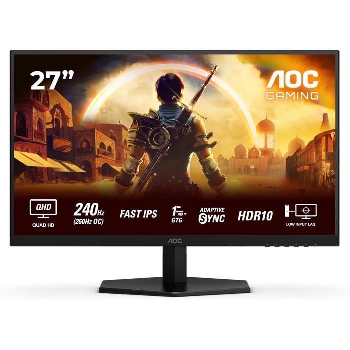 Monitor da gioco da 27 pollici - AOC - Q27G42Ze - 240Hz - IPS veloce - MPRT 0,3ms - HDR10 - Compatibile con G-Sync - 2560x1440