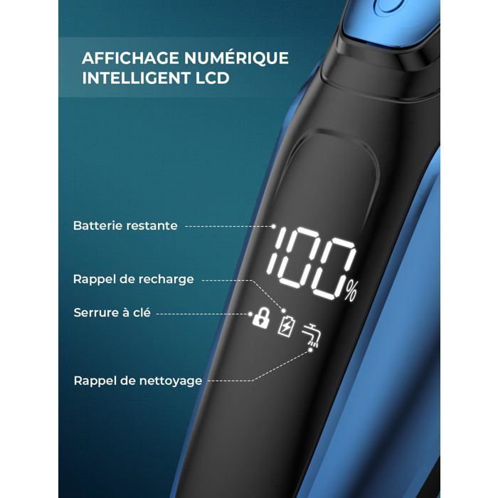 Electric Razor for Men, Rotary Head Razor with Precision Beard Trimmer, IPX7 Waterproof, Wet and Dry Razor with Lock