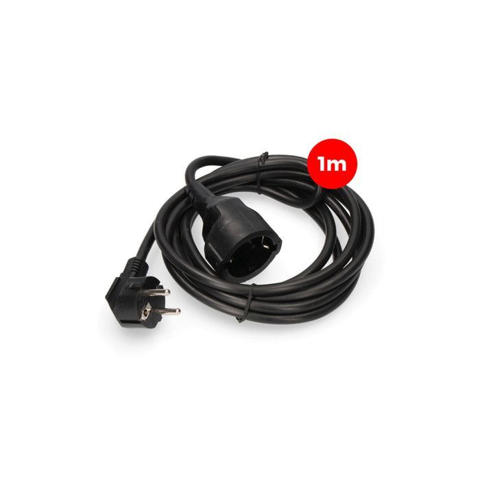Cable de extensión flexible - EDM - 1 m - Negro - 3x1,5 - Uso en interiores
