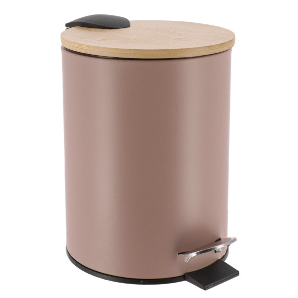 Kosz na Śmieci  Cappuccino 2,5L z Bambusową Pokrywą System Soft-Close