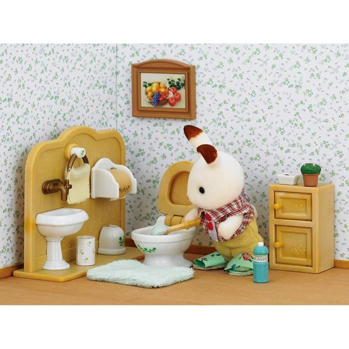 SYLVANIAN FAMILIES - 5015 - Fratello Coniglio di Cioccolato e Toilette - Villaggio - Unisex - Età 3+