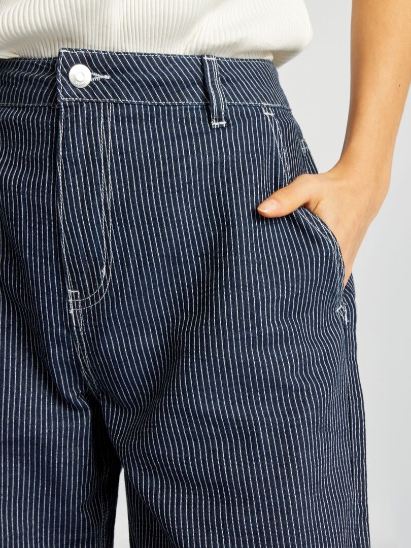 Calça jeans listrada de perna larga 'JDY' - AZUL