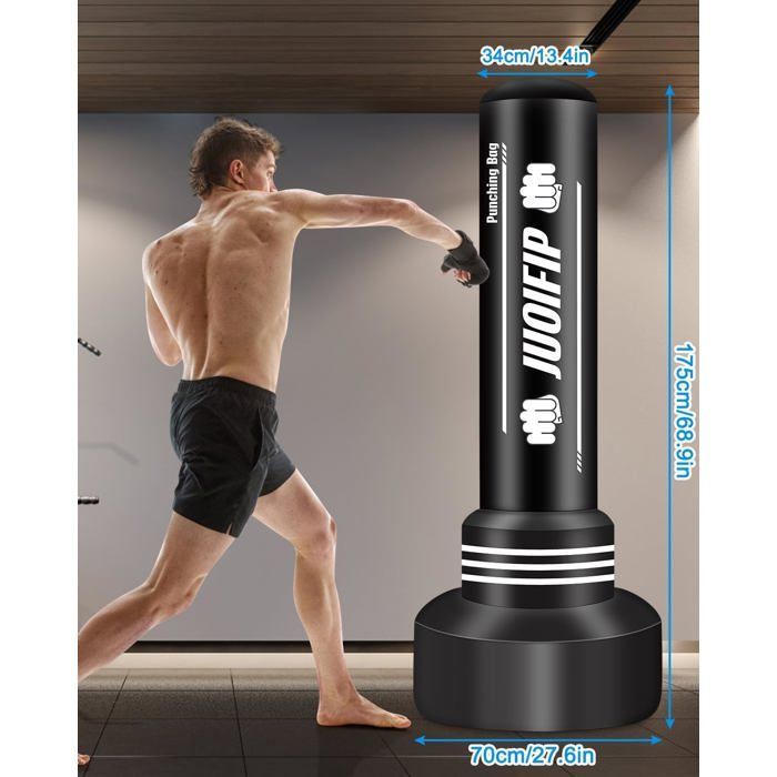 Saco de boxeo inflable de 180 cm para adultos con guantes de boxeo - Saco de boxeo, sacos de kickboxing para entrenamiento de MMA y Muay Thai