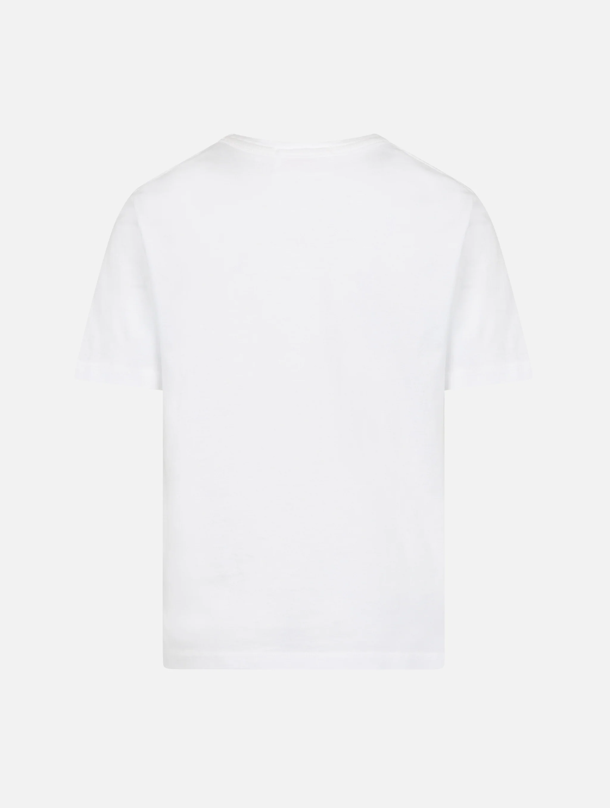 T-shirt da bambino Dover in jersey di cotone bianco con ricamo St. Bar