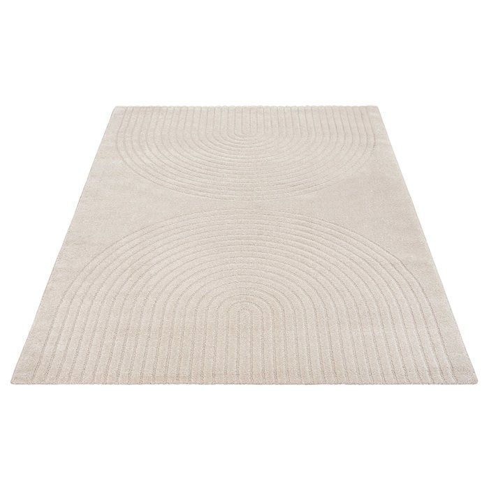 Tapete moderno para sala de estar - THE CARPET - Elisa - Geométrico - Bege - 120 x 160 cm