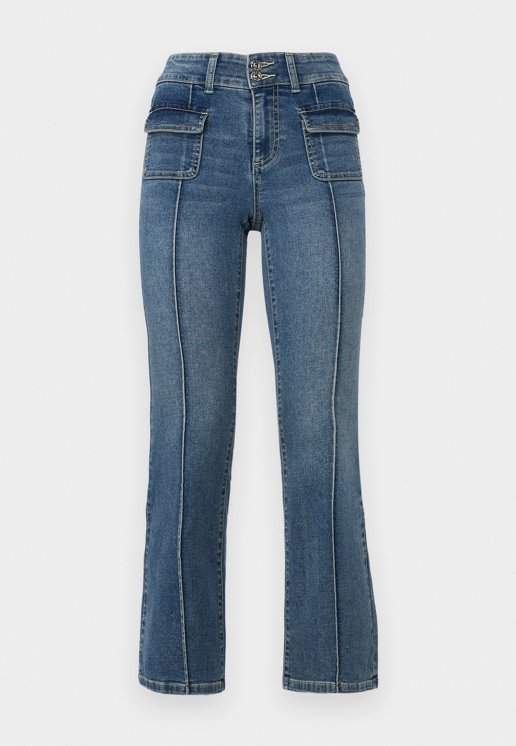ONLY Petite ONLWAUW MID WAIST FLARED - Flared Jeans - mediumblauwe denim