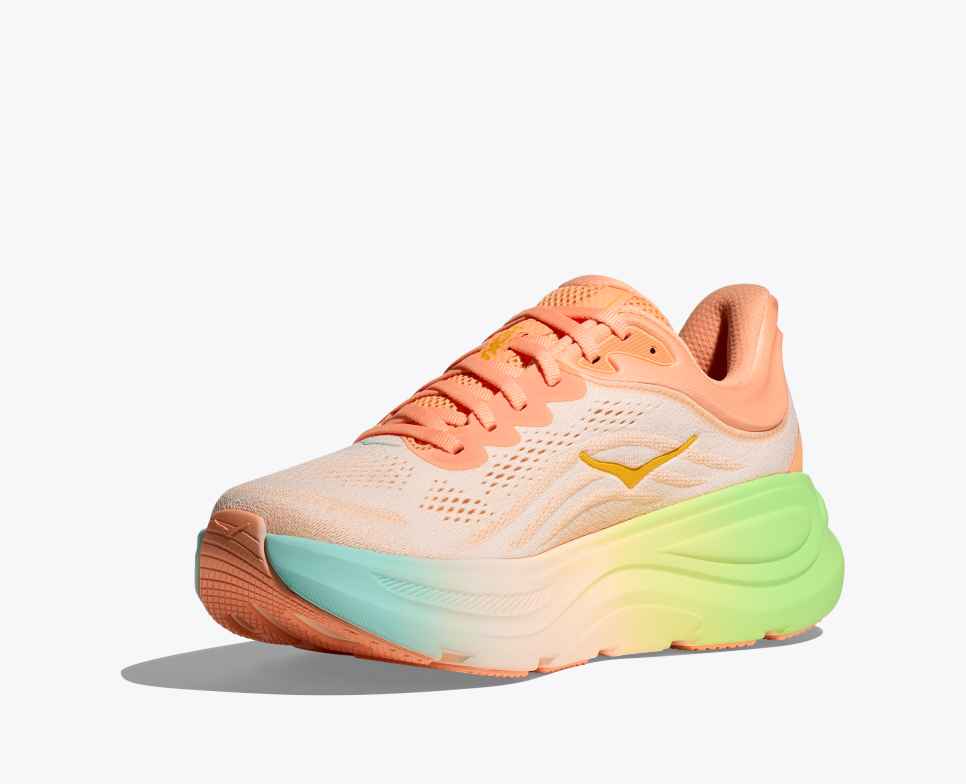 HOKA Bondi 9 Frost / Tangerine pâle