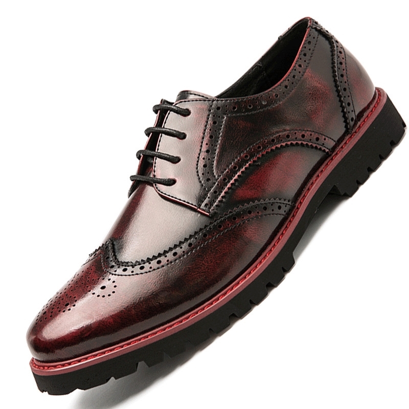 Sapatos sociais masculinos de couro estilo brogue, com cadarço, mocassins masculinos formais, oxfords, sapatos masculinos para casamento e festa, sapatos masculinos plus size 38 a 46.