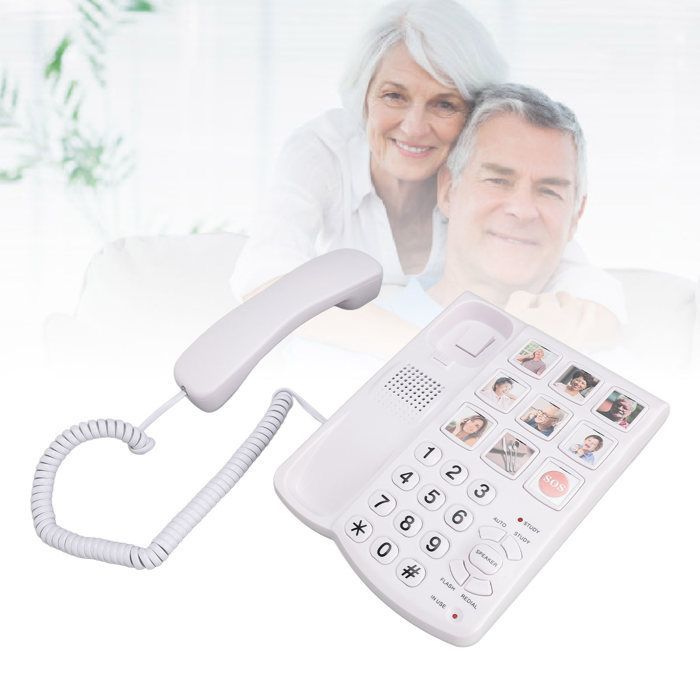 OMABETA landline phone with large buttons OMABETA corded landline phone Large button phone for seniors 9 office calculator