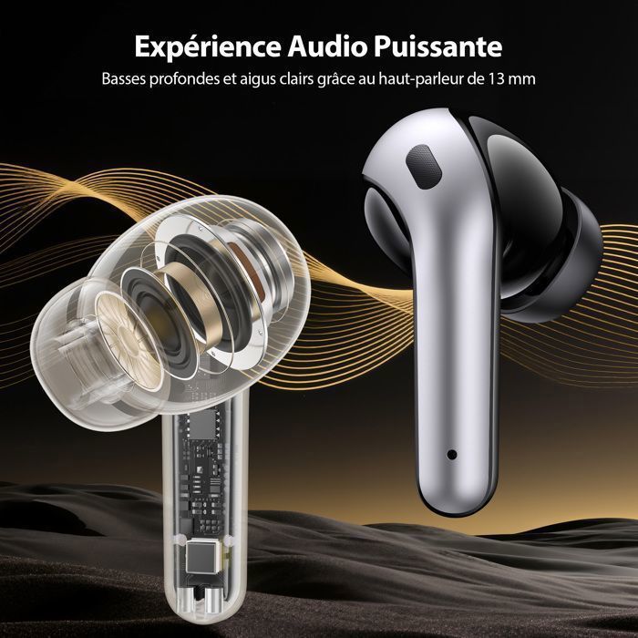 VEAOOL Wireless Bluetooth 5.4 Earbuds, IPX5 Waterproof Sports Stereo Headphones, 60H Battery Life, Built-in Microphone
