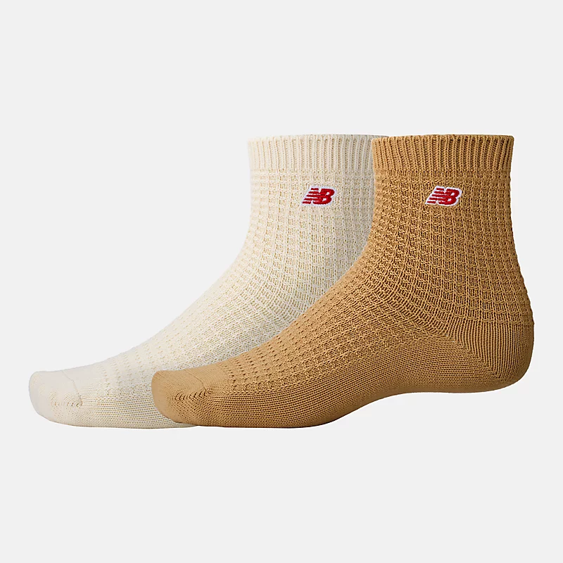 Unisexowe skarpetki do kostki med dzianiny waflowej, 2 sztuki – ASST2 COLORS