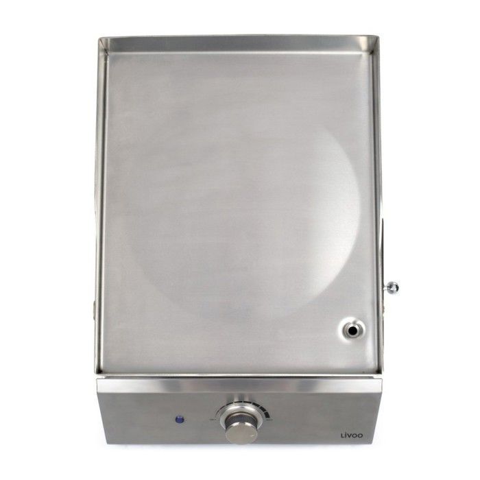 Plancha eléctrica - Acero inoxidable - Profesional - 2800W - Termostato regulable - Gran superficie 43x35cm
