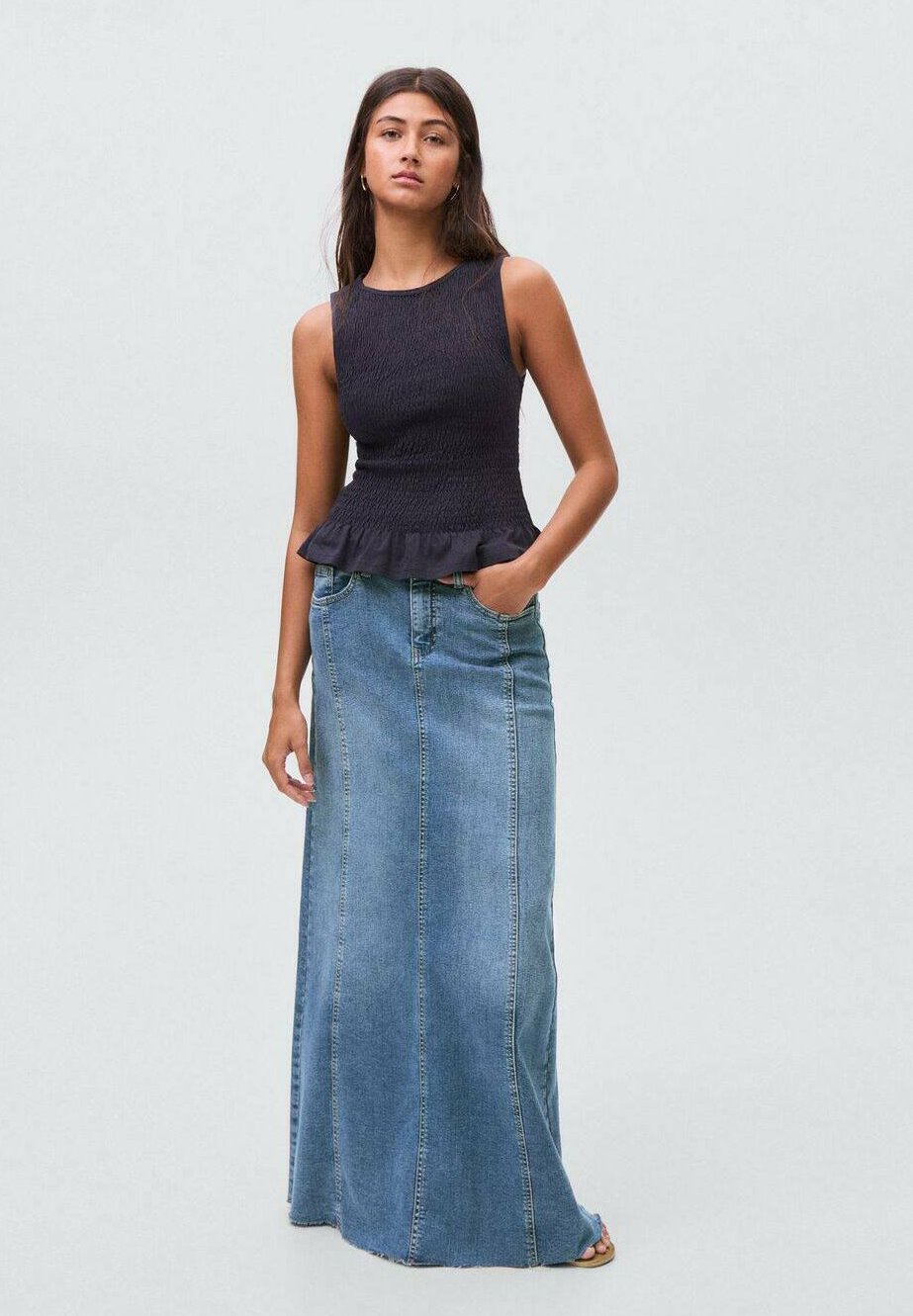 Mango Kids TEEN - Maxi rok - blauw
