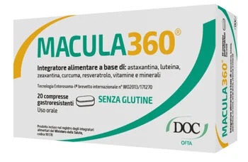 DOC Macula 360 20 comprimidos gastrorresistentes Suplemento alimentar para os olhos e o rosto