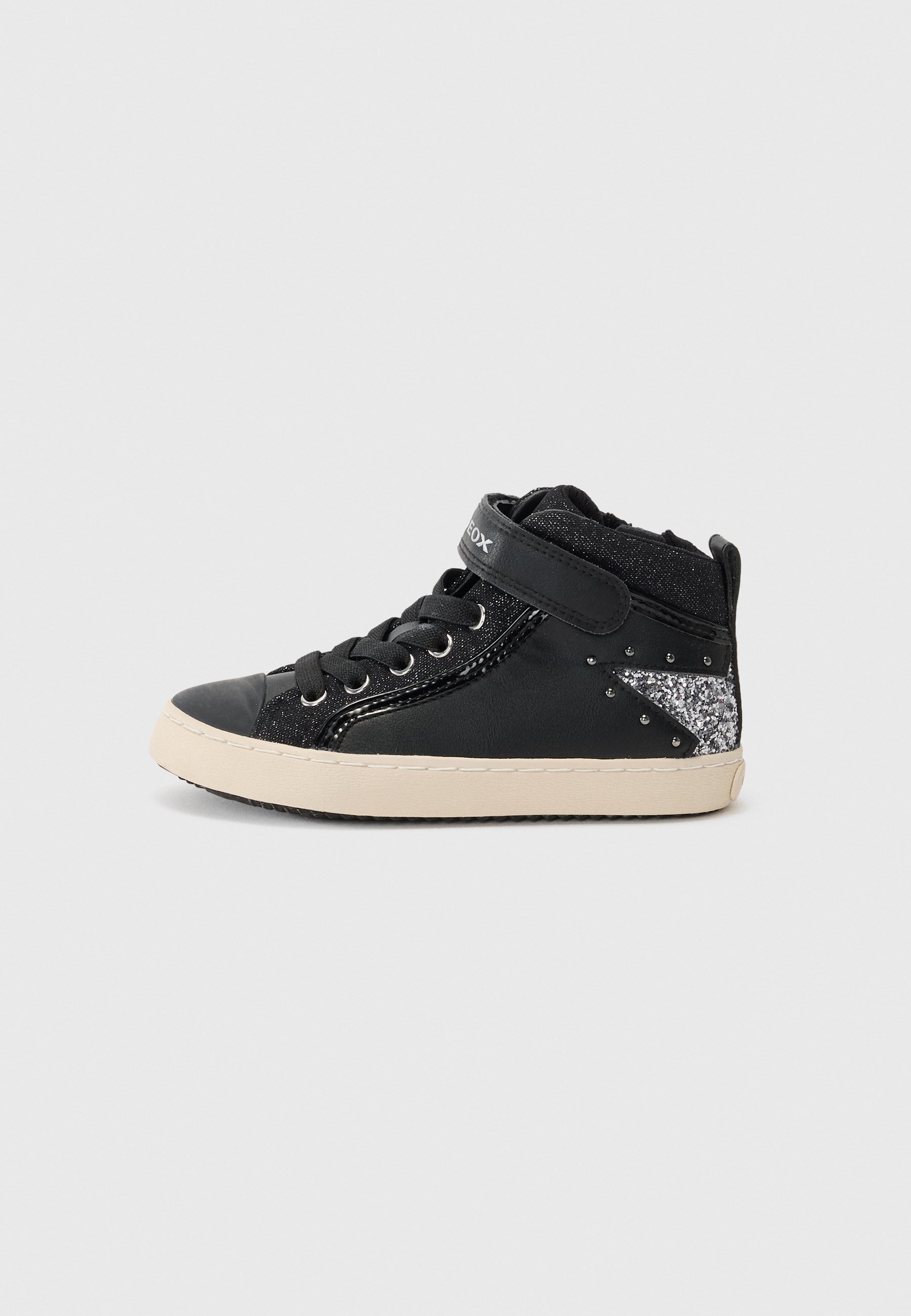 Geox KALISPERA - Hoge sneakers - zwart/donkerzilverkleurig
