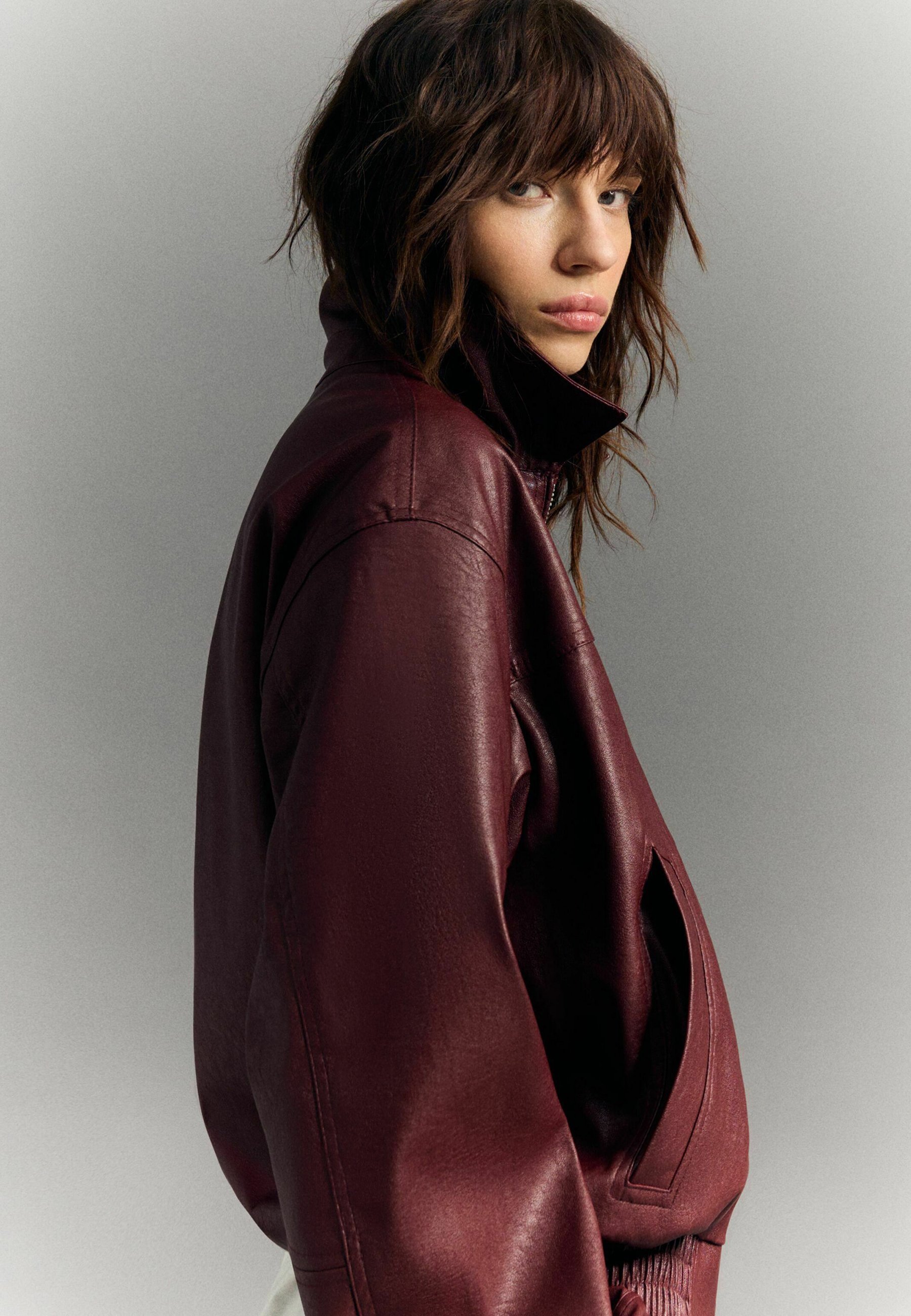 Jaqueta bomber Bershka - vermelho escuro