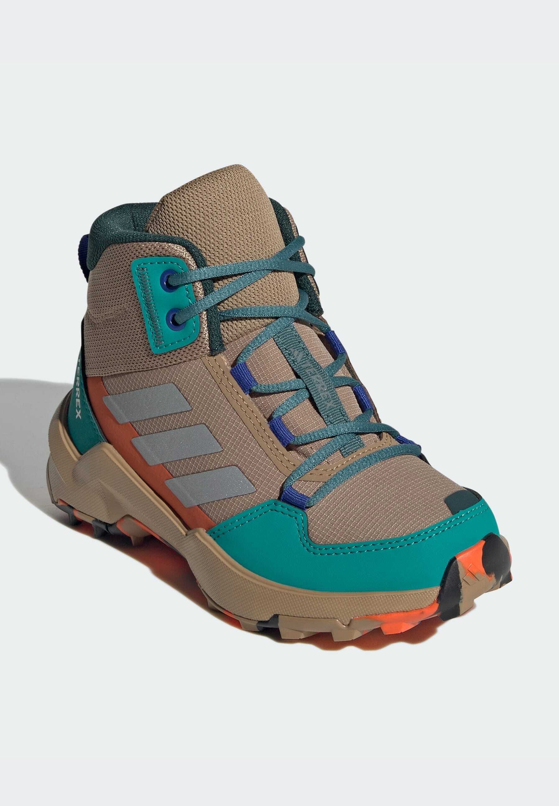 Adidas Terrex AX4R MID UNISEXE - Chaussures de randonnée - coloris carton argent mat bleu sarcelle pur