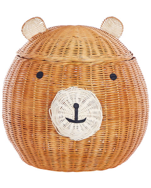 Kosz miś pleciony naturalny rattanowy