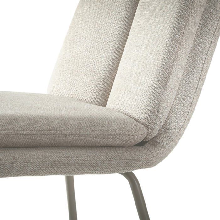CALICOSY - Set of 4 fabric chairs with beige metal legs, H85 cm - LYSA - Beige