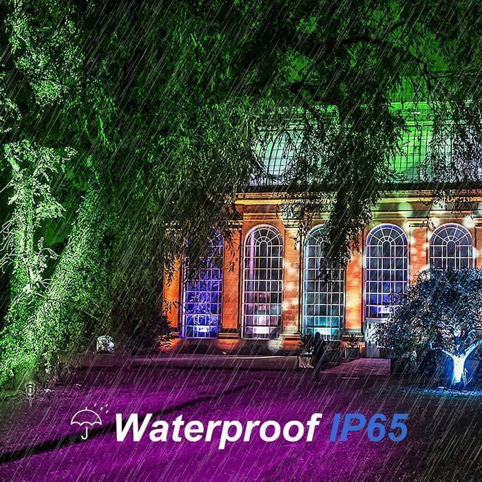 Focos LED RGB para exteriores de 10 W con estacas, luces de jardín impermeables IP65, paquete de 2