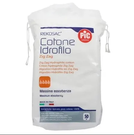 PIC Pic Wattepad Zickzack Rekosac 50 g Maximale Saugfähigkeit
