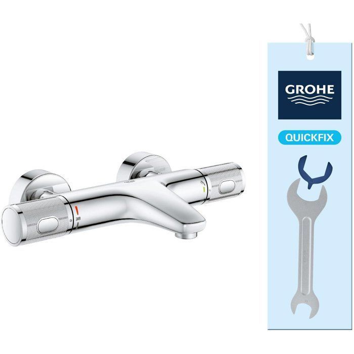GROHE Precision Feel thermostatic shower mixer, wall-mounted, temperature indicator, integrated filters, chrome, 34788000