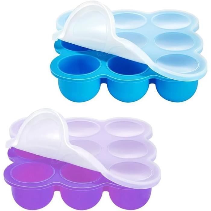 Set of 2 Ice Cube Trays for Baby Food Storage, 18 x 75ml, Freezer Tray for Puree, Breast Milk, and Baby Food.
