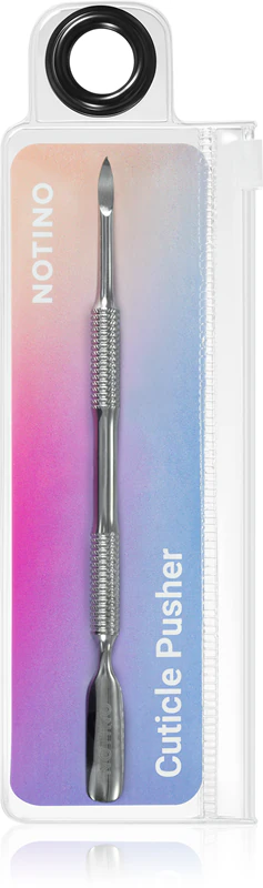 Conjunto multifuncional para cuidados com cutículas Notino Nail Tools: empurrador de cutículas e espátula.