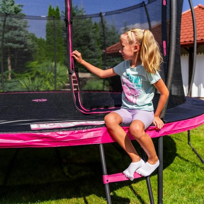 Trampolino THUNDER® ULTRA Ø 180-183 cm 6FT | Per bambini | Pacchetto completo con rete di sicurezza | Certificato EN71 e TÜV GS | Rosa