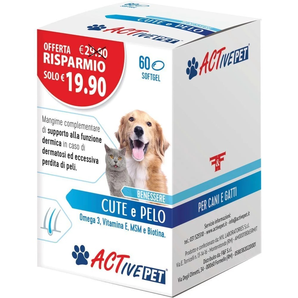 F&F Active Pet Pele e Pelo 60Prs Psi a kočky
