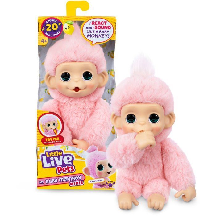 Peluche - LITTLE LIVE PETS - La mia mini scimmietta - Rosa - Età 4+