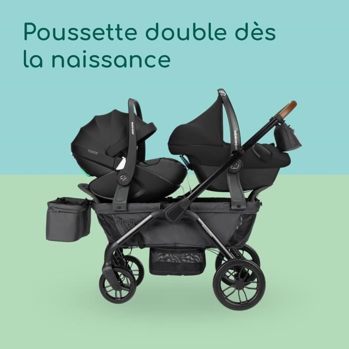 BEBECONFORT HELIOS, Passeggino doppio, Per tutti i terreni, Compatto e pieghevole, Carrello, Da 0 a 4 anni, Da 0 a 22 kg, GRAFITE MINERALE