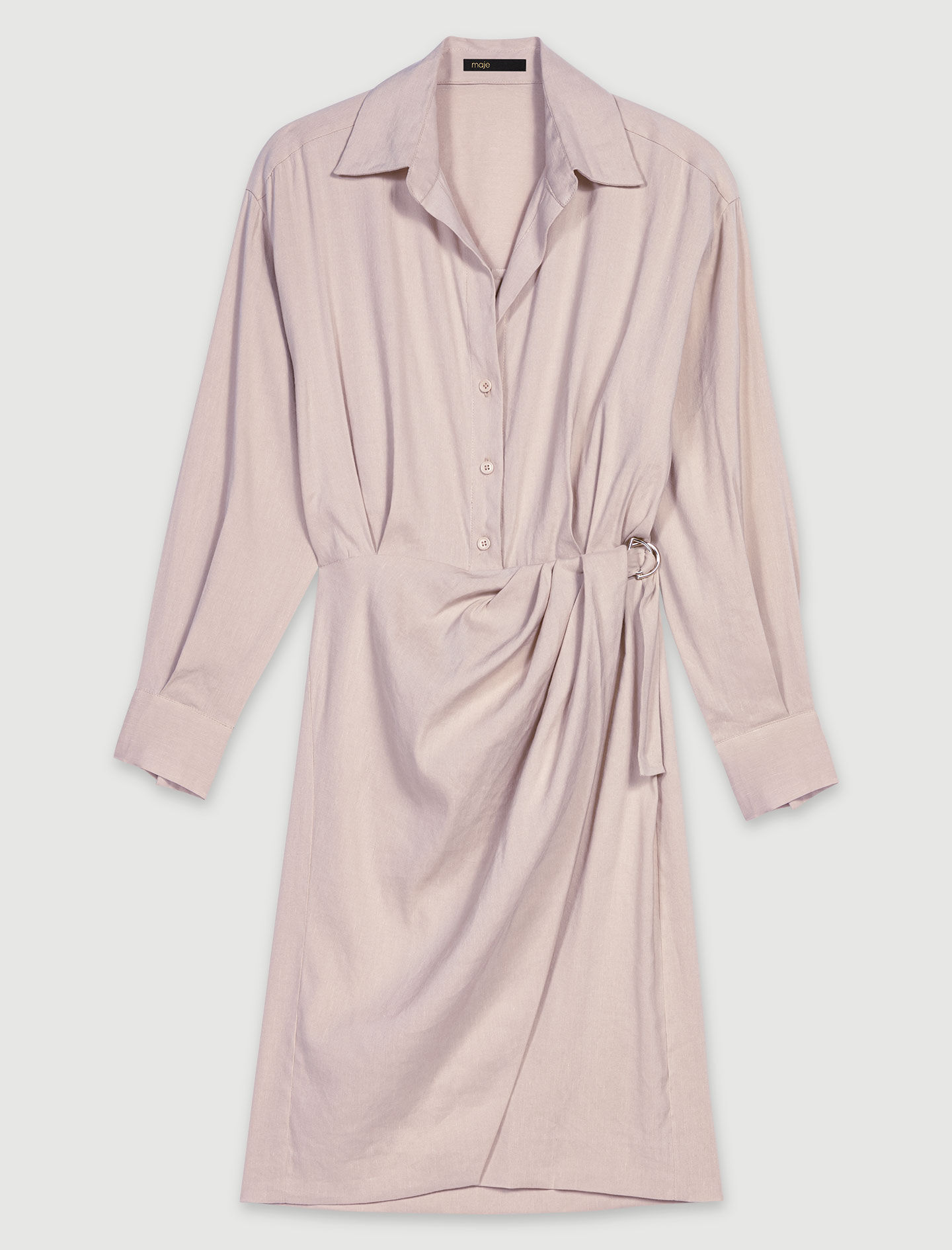 Linnen midi-jurk - Beige