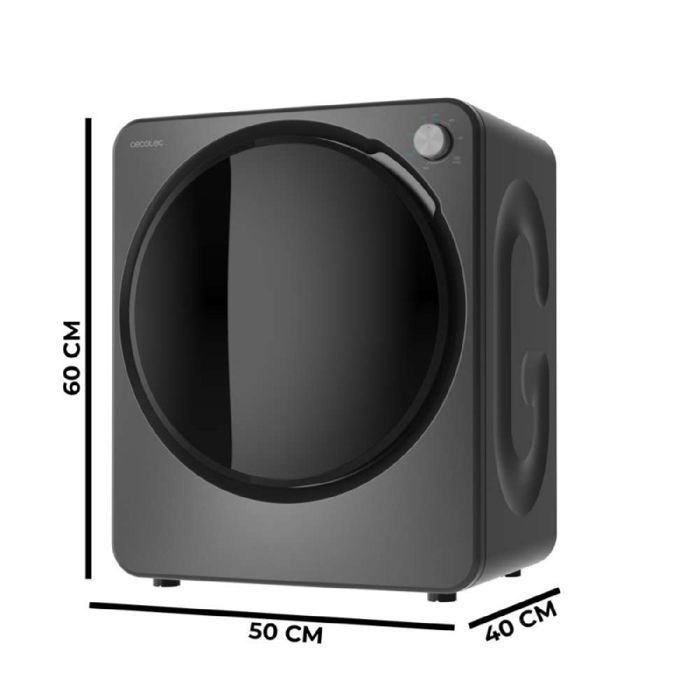 Asciugatrice a condensazione Cecotec Mini da 2,5 kg, modello Bolero DressCode Dry 3150V Dark. 950 W, 6 programmi, modalità ECO.