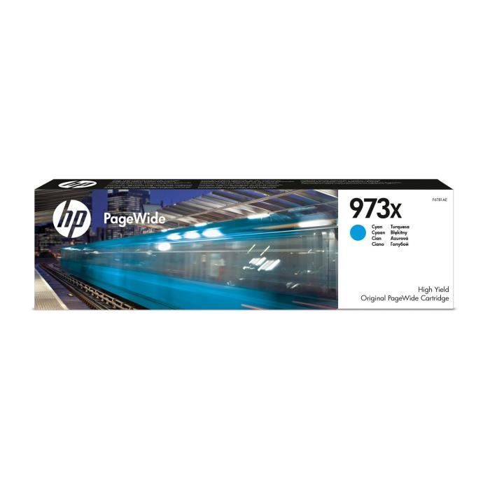 HP 973X Genuine High Capacity Cyan PageWide Ink Cartridge (F6T81AE) for HP PageWide Pro 452/477/552/577