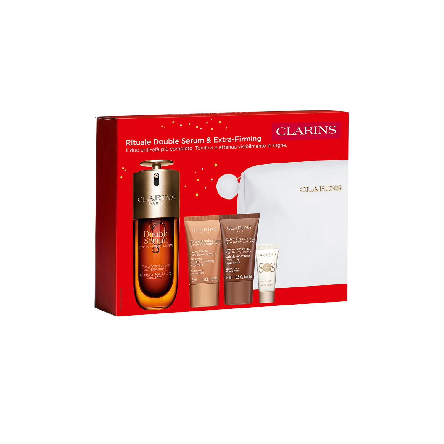 Double Serum COFANETTO Rituale Double Serum & Extra-Firming - Cofanetto Lifting, Siero viso effetto globale, Crema viso giorno lifting, Tratt.notte lifting viso , Base trucco