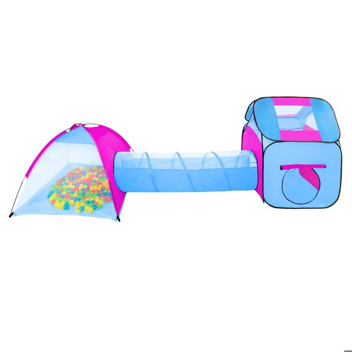 Tienda de juegos infantil - TECTAKE - Tienda de juegos infantil con túnel y 200 pelotas - Azul
