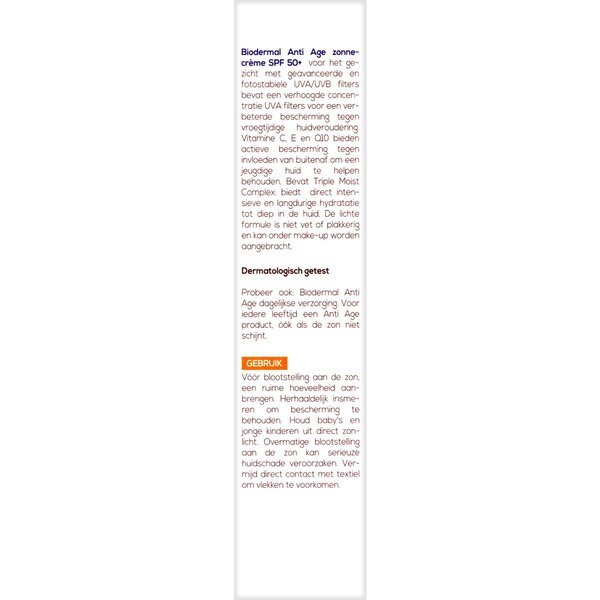 Biodermal Anti Age SPF50+ krema za sunčanje za lice 40ml